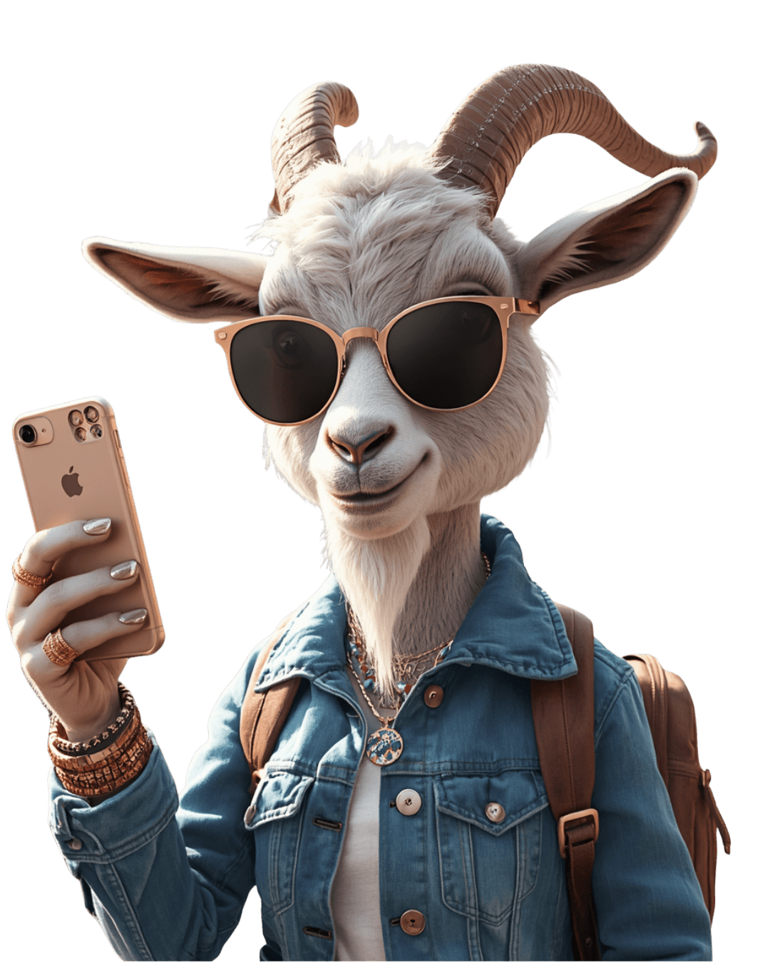 Cabra KVRAS tomándose una selfie